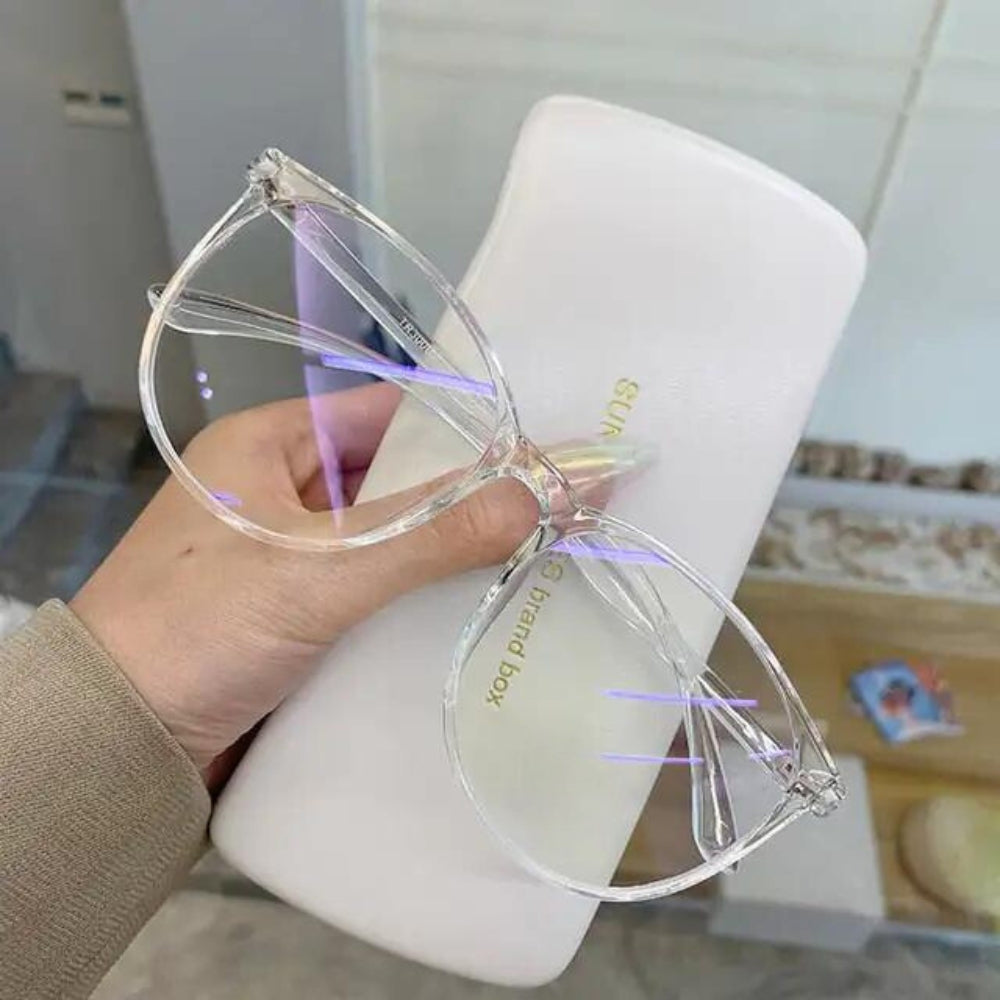 Transparent Computer Glasses Frame - Stylish Blue Light Protection for All